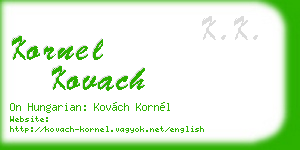kornel kovach business card