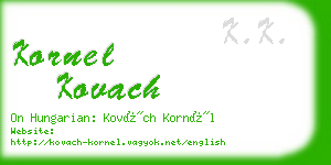 kornel kovach business card